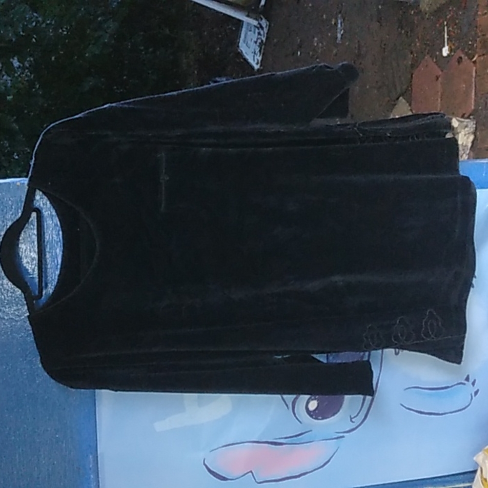 Velvet blue long sleeve shirt